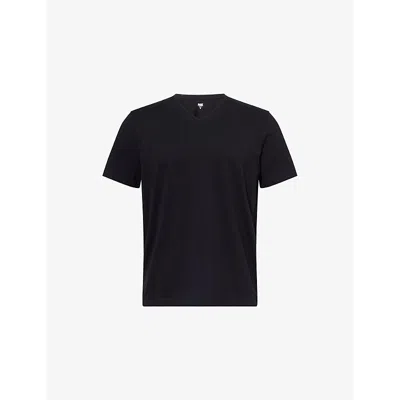 Paige Mens  Restin V-neck Cotton T-shirt In Black