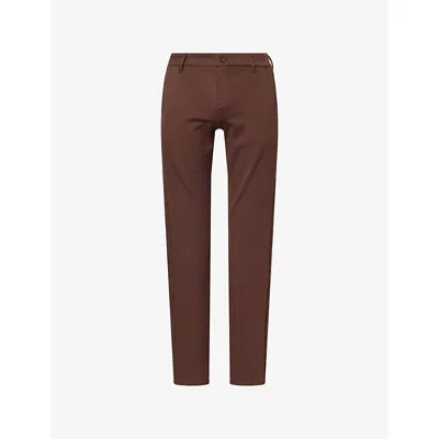 Paige Mens Burnt Ember Stafford Slim-fit Tapered-leg Stretch-woven Trouser