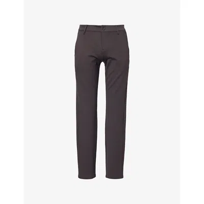 Paige Mens Rocket Stafford Straight-leg Stretch-woven Trouser In Brown