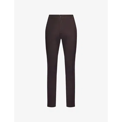 Paige Mens Carob Shell Stafford Tapered-leg Slim-fit Stretch-jersey Trousers