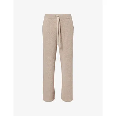 PAIGE MENS MOJAVE SAND WILLITS WAFFLE COTTON-WOOL BLEND TROUSERS