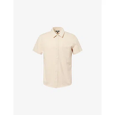 Paige Mens Pale Khaki Carillo Short-sleeve Cotton Shirt In Neutral