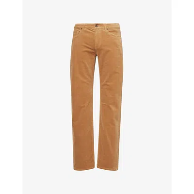 Paige Mens Normandie Straight-leg Corduroy Trousers Palomino In Brown