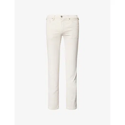 Paige Mens Sea Shell Lennon Slim-fit Stretch-cotton Trousers In White