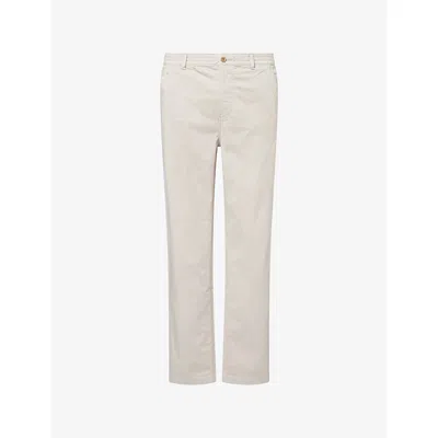 Paige Mens Shallow Eberton Straight-leg Stretch-cotton Trousers In Neutral