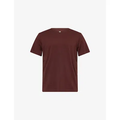 Paige Mens Malbec Sorden Crewneck Cotton-jersey T-shirt In Burgundy