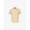Paige Jacobson Windowpane Textured Camp Shirt In Tonal Sandhill