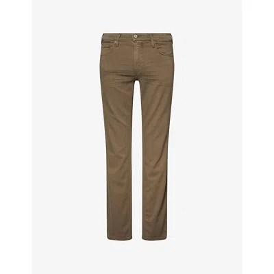 Paige Mens Vintage Desert Taupe Lennox Slim-fit Stretch-woven Jeans In Green