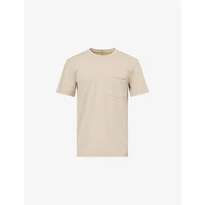 Paige Mens Ramirez Patch-pocket Cotton T-shirt Vintage Light Vulcan In Neutral