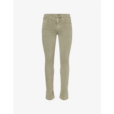 Paige Mens Vintage Oak Moss Lennox Slim-fit Stretch-denim Jeans