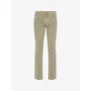 Paige Mens Vintage Oak Moss Normandie Straight-leg Stretch-denim Jeans In Green