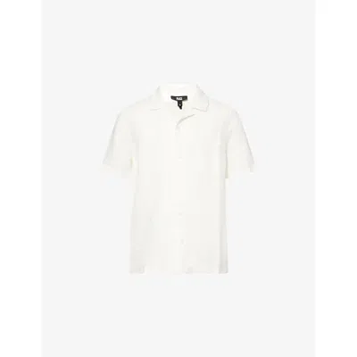 Paige Mens Vintage Warm Moonlight Albro Short-sleeve Linen-blend Shirt