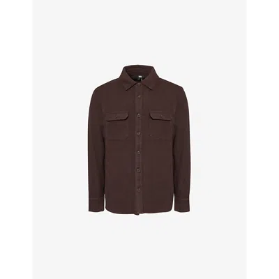Paige Mens Smoked Cavern Wilbur Relaxed-fit Cotton Overshirt
