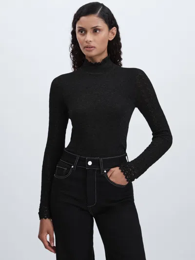 Paige Metallic Thread Pointelle Stitch Top