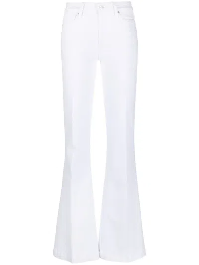 Paige Mid-rise Flared Jeans In Weiss