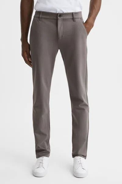 Paige Mid Rise Trousers In Dark Taupe