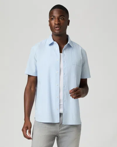 Paige Mens Dockyard Milford Short-sleeve Cotton Shirt In Blue