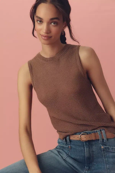 Paige Minthara Crochet Knit Tank Top