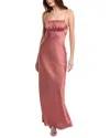 Paige Womens Desert Dusk Miren Square-neck Satin Maxi Dress In Yellow