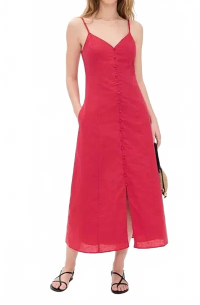 Paige Modena Midi Dress In Petunia In Red