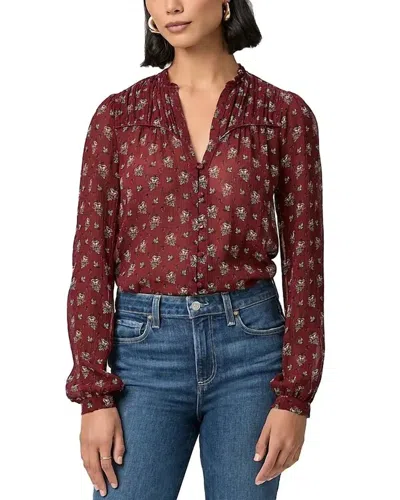 Paige Monika Blouse In Oxblood Multi In Burgundy