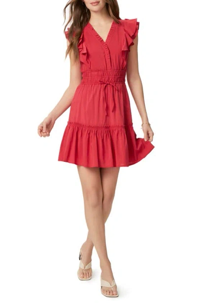 Paige Muriel Cap Sleeve Minidress In Strawberry Jam