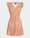 Paige Floral Muriel Mini Dress In Blue Bell Multi