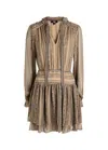 Paige Nantes Patterned Silk-chiffon Mini Dress In Brown
