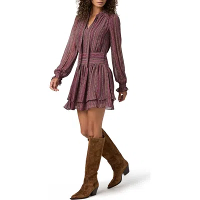 Paige Nantes Silk Chiffon Minidress In Purple