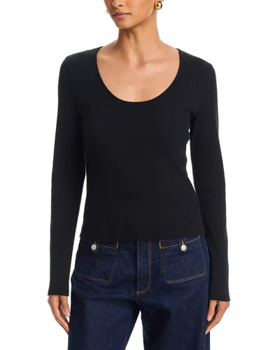 Paige Newport Long Sleeve Top In Black