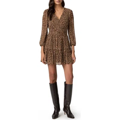 PAIGE PAIGE NICOLO PRINT LONG SLEEVE SILK MINIDRESS