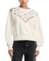 Paige Nimona Lace Trim Sweatshirt In White