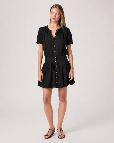 Paige Nisha Puff Sleeve Minidress In Black