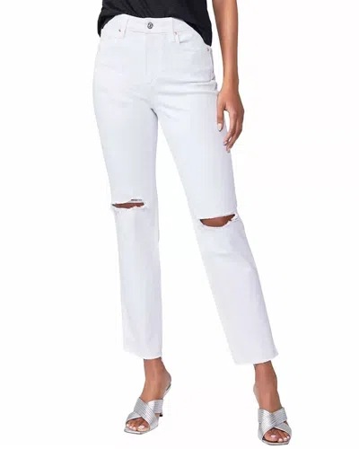 Paige Noella High Rise Relaxed Straight Leg Jean In Soft Ecru Destructed In Nocolor