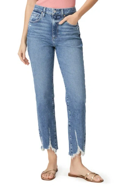 Paige Noella High Waist Distressed Straight Leg Jeans In Zita Destructed W/peak Hem