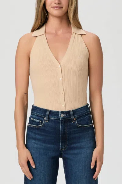 PAIGE NOELLIA SWEATER TANK IN CAMEL