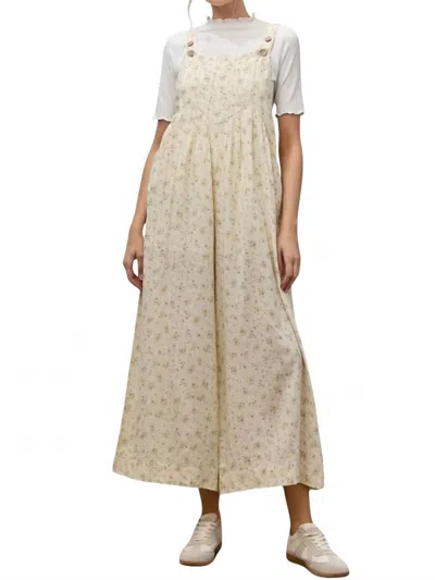 Paige Nothing Else Matters Cotton Blend Overalls In Cream In Multi