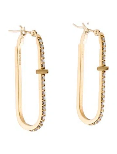 Pre-owned Paige Novick 18k Diamond Hoop Earrings In Multi