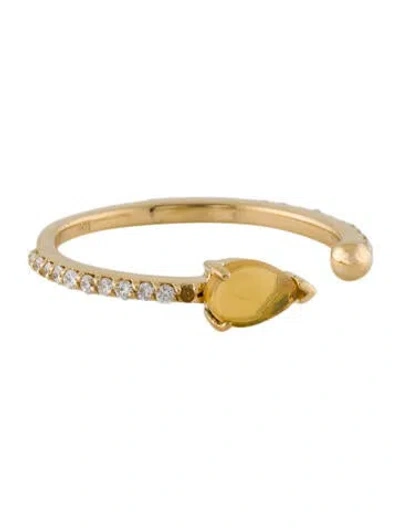 Pre-owned Paige Novick 18k Opal & Diamond Cocktail Ring In Multi