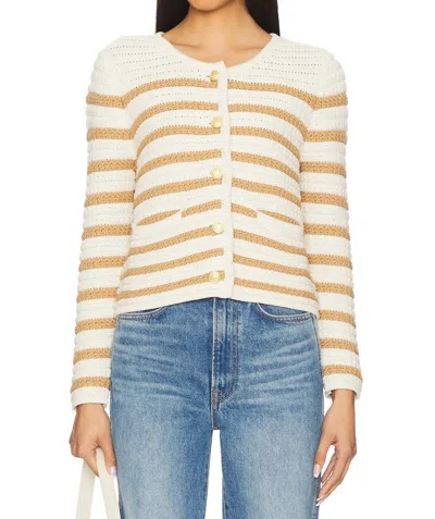 Paige Oberon Button Front Cardigan In Ivory/biscotti In Neutral