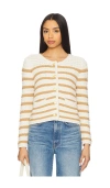 Paige Oberon Striped Cotton-blend Cardigan In Ivory & Biscotti