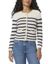 Paige Oberon Stripe Cardigan In White