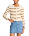 Paige Oberon Striped Cotton-blend Cardigan In Wht/bscoti