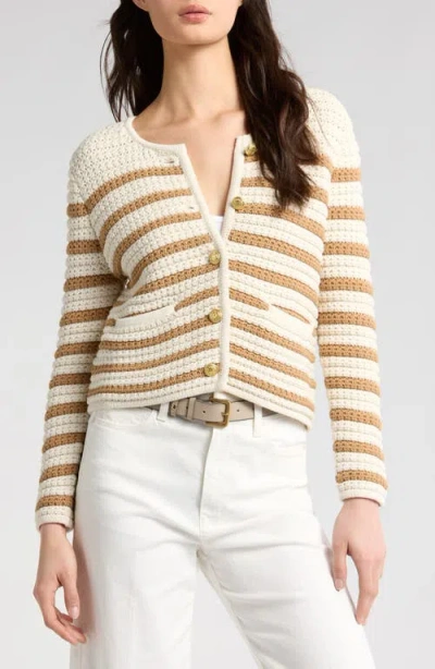 Paige Oberon Stripe Cotton Blend Cardigan