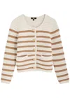 Paige Oberon Striped Cotton-blend Cardigan In Stripe
