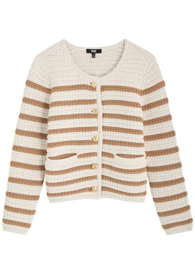 Paige Oberon Striped Cotton-blend Cardigan