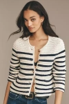 Paige Oberon Stripe Cardigan In Beige