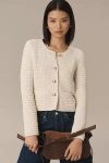 Paige Oberon Textured Cardigan Sweater In White