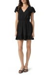 Paige Odella Gingham Flutter Sleeve Minidress