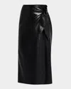 Shop Paige Ogden Faux Leather Wrap Skirt In Black